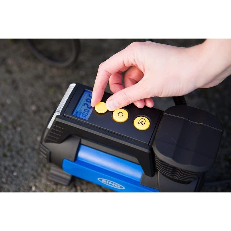 Ring RAC820 12V Fast Flow Digital Tyre Inflator Preset Function Adaptor Set 4x4 Van Car - Ring - My Roof Bars