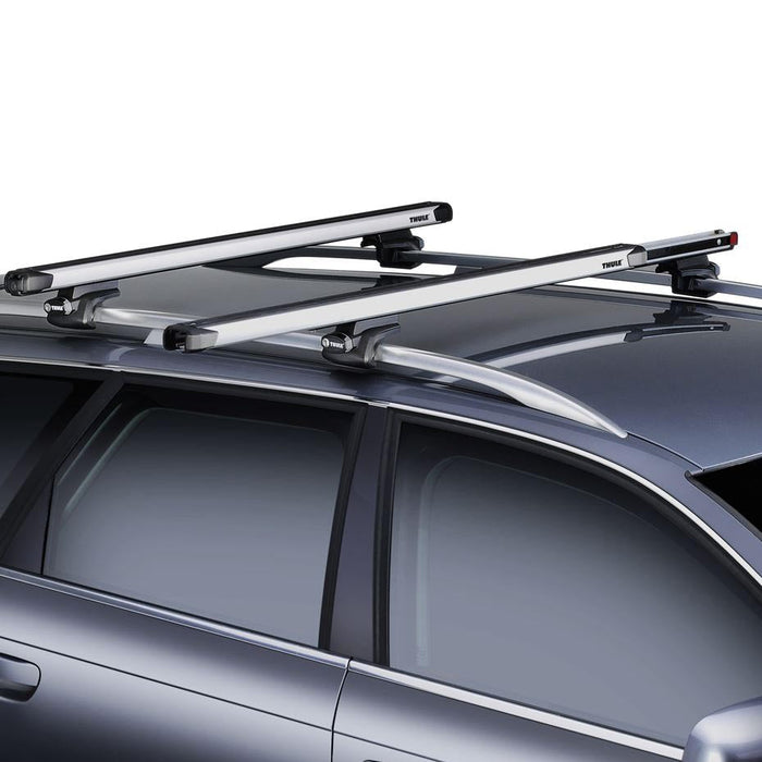Thule SlideBar Evo Roof Bars Aluminum fits Mitsubishi Triton Double Cab 2015-2023 4 doors with Fixed Points - Thule - My Roof Bars
