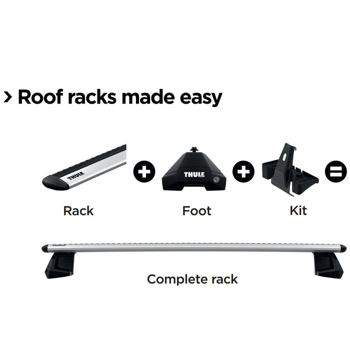 Thule SlideBar Evo Roof Bars Aluminum fits Mitsubishi Triton Double Cab 2015-2023 4 doors with Fixed Points - Thule - My Roof Bars