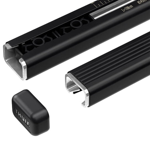 Thule SquareBar Evo Roof Bars Black fits Porsche Cayenne 2010-2017 5 doors with Raised Rails - Thule - My Roof Bars