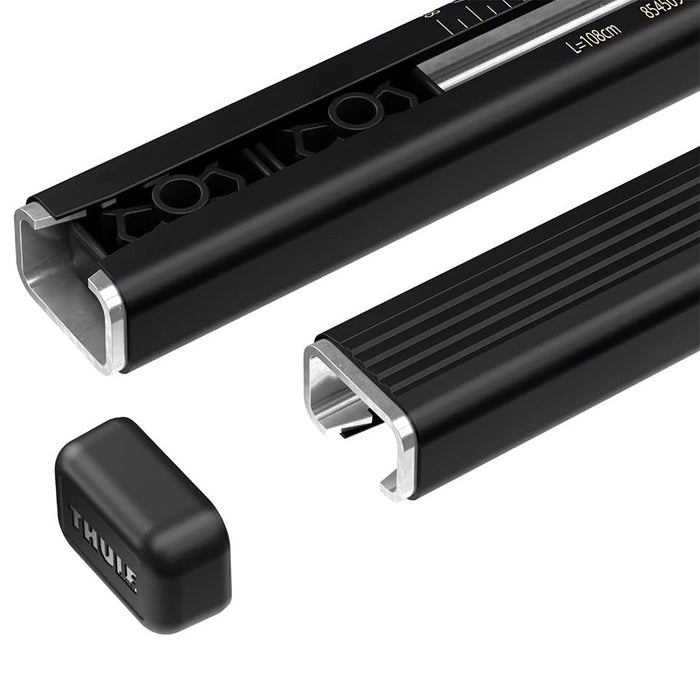 Thule SquareBar Evo Roof Bars Black fits Mitsubishi Endeavor 2006-2011 5 doors with Raised Rails - Thule - My Roof Bars