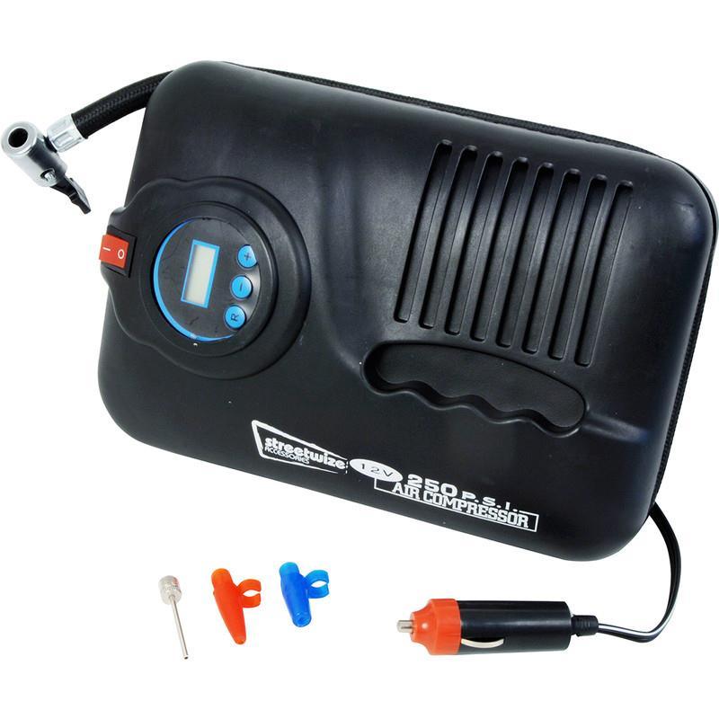 Swac5 Slim 12v Digital Automatic Cut-off Car Van Bike Tyre Compressor Inflator - Streetwize - My Roof Bars