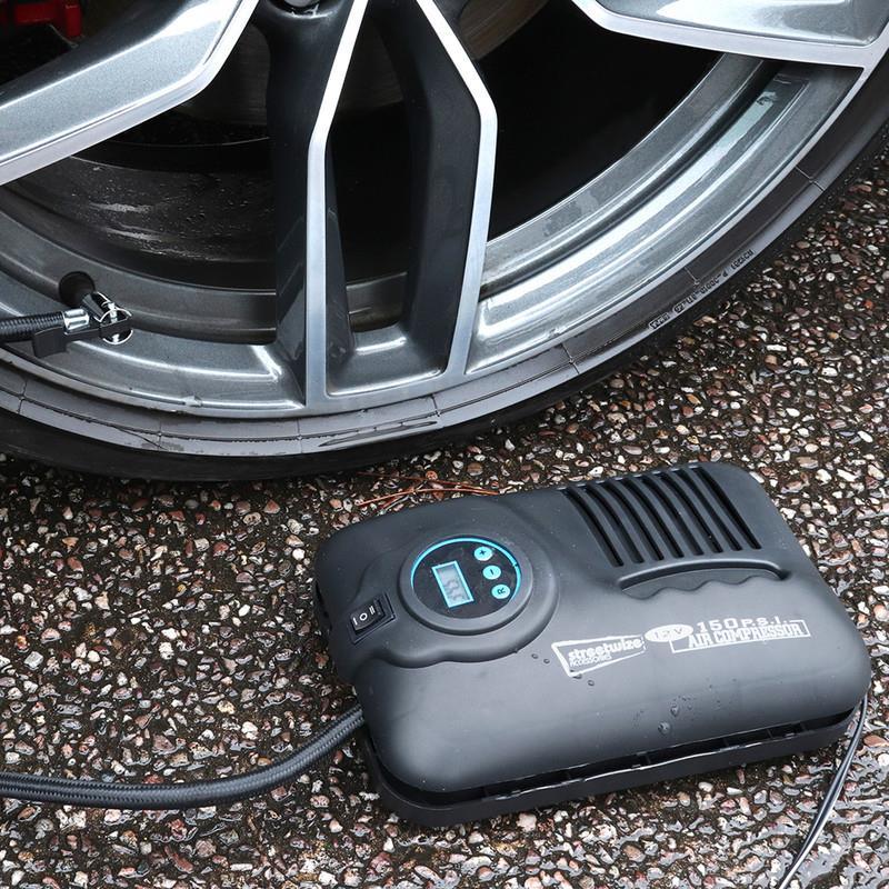 Swac5 Slim 12v Digital Automatic Cut-off Car Van Bike Tyre Compressor Inflator